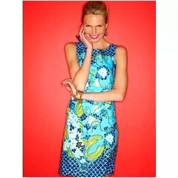 LILLY PULITZER Stephanie Koi Fish Print Sleeveless Sheath Dress Womens Sz 4 READ - Picture 14 of 14